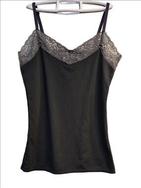 Joe Fresh Dark Gray Lace-Trim Camisole